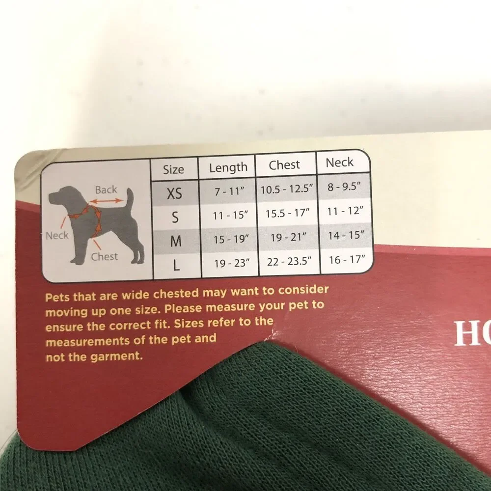 Santas Cookie Tester Holiday Pet Sweatshirt Large Green & Red Hoodie New w/ Tags